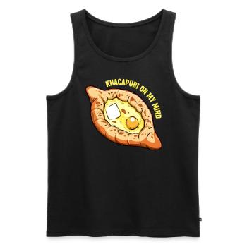Khachapuri Georgian Food Travel Georgia - Débardeur bio Premium Homme - noir - Devant - Michal (187cm)