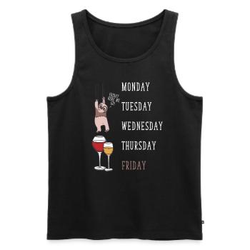 Lazy Sloth Weinliebhaber Wein Tasting - Männer Premium Bio Tank Top - Schwarz - Vorne - AI Model Male 178 light (178cm)
