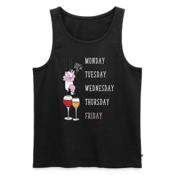 Party Einhorn Weinliebhaber Wein Tasting - Männer Premium Bio Tank Top - Schwarz - Vorne - AI Model Male 178 light (178cm)
