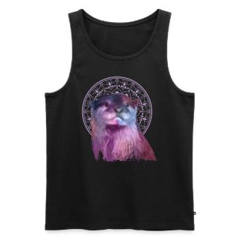 Animal Lover Arty Sea Otter - Men's Premium Organic Tank Top - black - Front - AI Model Male 178 light (178cm)