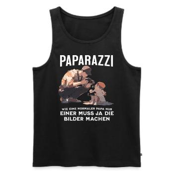 Lustiges Papa Geschenk Vatertag Paparazzi - Männer Premium Bio Tank Top - Schwarz - Vorne - AI Model Male 178 light (178cm)