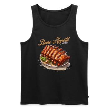 Backyard Grilling Funny Ribs Lover Griller - Men's Premium Organic Tank Top - black - Front - Michal (187cm)