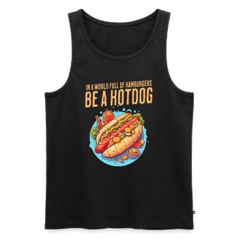 Arrière-cour Barbecue Vacances d’été BBQ Grill Hot-dog - Débardeur bio Premium Homme - noir - Devant - AI Model Male 178 light (178cm)