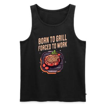 Grill Stake Backyard Grilling BBQ Stake Lover - Men's Premium Organic Tank Top - black - Front - Michal (187cm)