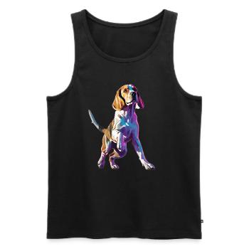 Arty Beagle Dog Dance Competition - Men's Premium Organic Tank Top - black - Front - AI Model Male 178 light (178cm)