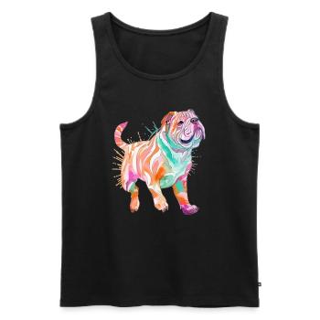 English Bulldog Lover Funny Bulldog - Men's Premium Organic Tank Top - black - Front - Michal (187cm)