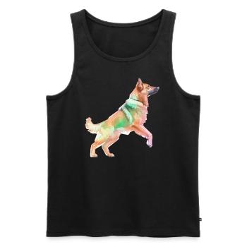 German Shepherd Dancing Dog Circus - Männer Premium Bio Tank Top - Schwarz - Vorne - AI Model Male 178 light (178cm)