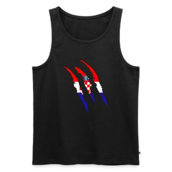 Croatie Pays des Balkans Patriotique - Débardeur bio Premium Homme - noir - Devant - AI Model Male 178 light (178cm)