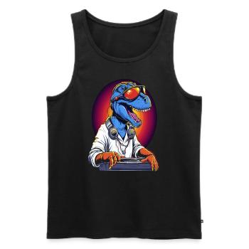 Party DJ Dinosaur EDM Festival Rave - Débardeur bio Premium Homme - noir - Devant - Michal (187cm)