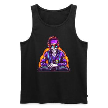 EDM Festival Skeleton Rave Dj - Men's Premium Organic Tank Top - black - Front - Michal (187cm)
