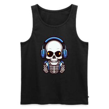 Cute Skull Raver EDM Festival Skeleton Rave - Men's Premium Organic Tank Top - black - Front - Michal (187cm)