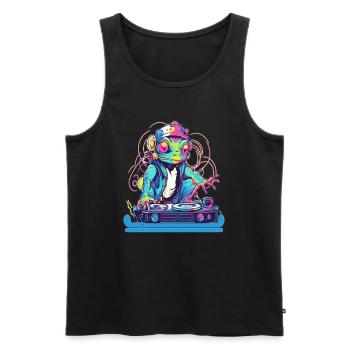 EDM Frog Dj Rave Festival - Männer Premium Bio Tank Top - Schwarz - Vorne - Michal (187cm)