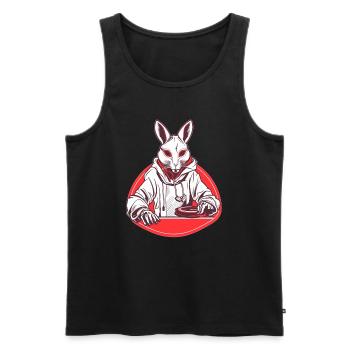 Electronic Music Lover Cyberpunk Rabbit Raver - Men's Premium Organic Tank Top - black - Front - Michal (187cm)