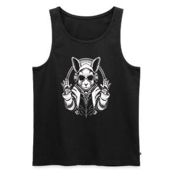 Party Rabbit EDM Festival Raver - Men's Premium Organic Tank Top - black - Front - Michal (187cm)