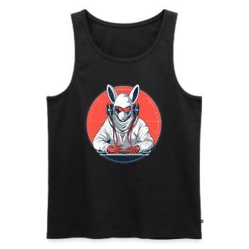 Cyberpunk Bunny DJ Electronic Music Festival Raver - Débardeur bio Premium Homme - noir - Devant - Michal (187cm)