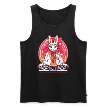 Electronic Music Techno Party Bunny Dj - Männer Premium Bio Tank Top - Schwarz - Vorne - Michal (187cm)