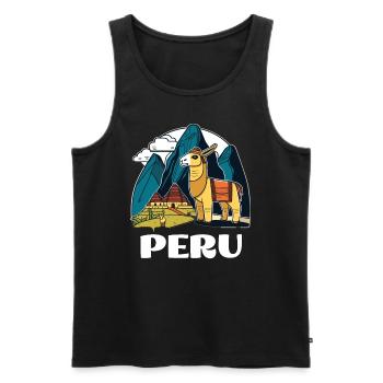 Alpaca Lover Retro South America Peru - Männer Premium Bio Tank Top - Schwarz - Vorne - Michal (187cm)