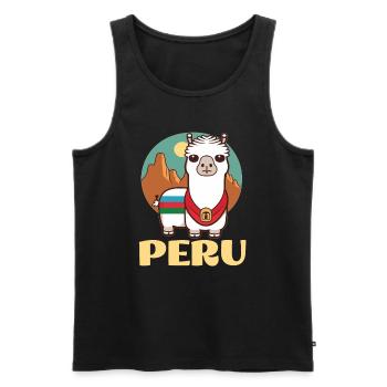 Mignon Alpaga Voyageur Voyage en Amérique du Sud Pérou - Débardeur bio Premium Homme - noir - Devant - Michal (187cm)