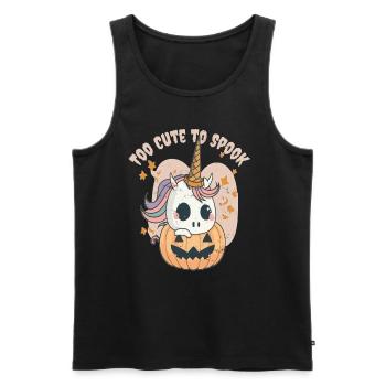 Oktoberkürbis Niedliches Halloween Einhorn - Männer Premium Bio Tank Top - Schwarz - Vorne - Michal (187cm)