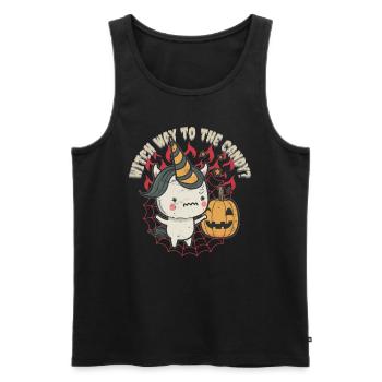 Halloween Candy Lovet Lustiges Halloween-Einhorn - Männer Premium Bio Tank Top - Schwarz - Vorne - Michal (187cm)
