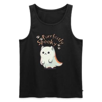 Oktober Süßigkeiten Gruselige Katzengeister - Männer Premium Bio Tank Top - Schwarz - Vorne - Michal (187cm)