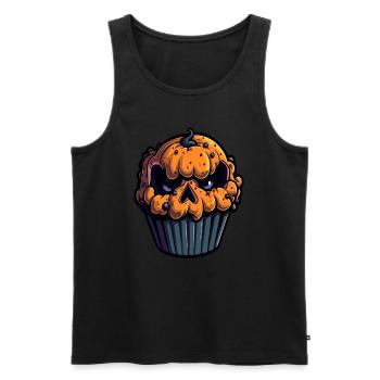 Sweet Tooth Pumpkin Muffin Halloween - Men's Premium Organic Tank Top - black - Front - Michal (187cm)