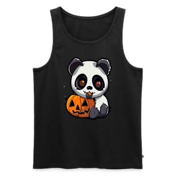 Mignon Halloween Panda Costume effrayant Halloween - Débardeur bio Premium Homme - noir - Devant - Michal (187cm)