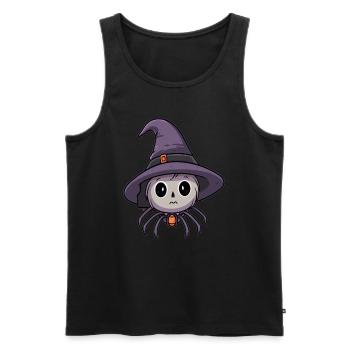 Mignon Costume d’araignée sorcière Spooky Halloween Party - Débardeur bio Premium Homme - noir - Devant - Michal (187cm)