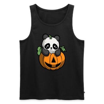Halloween Panda Pumpkin Costume Halloween Party - Débardeur bio Premium Homme - noir - Devant - AI Model Male 178 light (178cm)