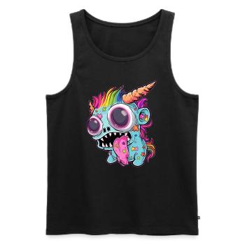 Halloween Heavy Music Lover Zombie Licorne Heavy - Débardeur bio Premium Homme - noir - Devant - Michal (187cm)