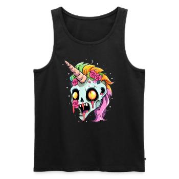 Costume de Licorne Zombie d'Halloween Licorne d'Halloween - Débardeur bio Premium Homme - noir - Devant - Michal (187cm)