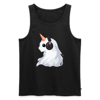 Techno Halloween Dj Fantôme Licorne Costume Halloween - Débardeur bio Premium Homme - noir - Devant - Michal (187cm)