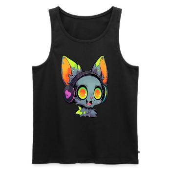 Cute Halloween Zombie Cat DJ Spooky Halloween - Männer Premium Bio Tank Top - Schwarz - Vorne - Michal (187cm)