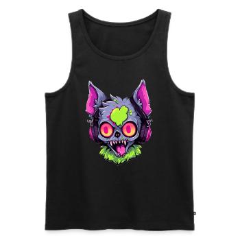 EDM Halloween Rave Zombie Chat DJ Techno Halloween - Débardeur bio Premium Homme - noir - Devant - Michal (187cm)