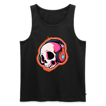 Drum and Bass Rave DJ Crâne mélomane EDM DJ - Débardeur bio Premium Homme - noir - Devant - Michal (187cm)