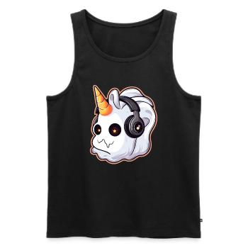 Costume de DJ d'Halloween licorne fantôme mignon Halloween - Débardeur bio Premium Homme - noir - Devant - Michal (187cm)