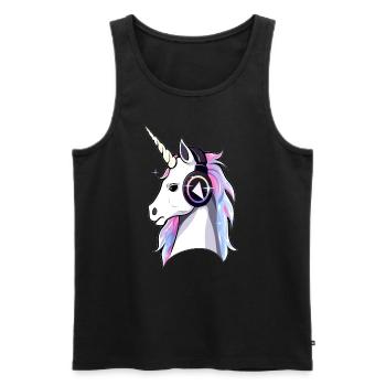 DJ du festival de batterie et de basse Unicorn Raver - Débardeur bio Premium Homme - noir - Devant - Michal (187cm)