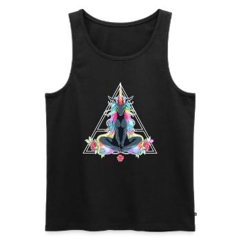 Yoga Teacher Spiritual Unicorn Meditation - Men's Premium Organic Tank Top - black - Front - Michal (187cm)