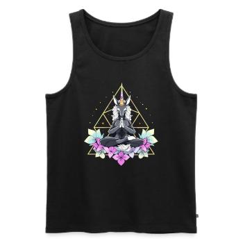 Flora, Sacred Geometry, Unicorn, Spiritual - Men's Premium Organic Tank Top - black - Front - Michal (187cm)