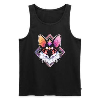 Spiritual Arty Fox Sacred Geometry - Men's Premium Organic Tank Top - black - Front - AI Model Male 178 light (178cm)