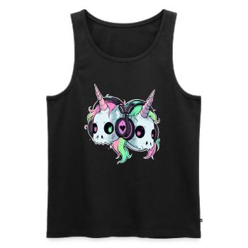 Mignon Licorne DJ EDM Festival - Débardeur bio Premium Homme - noir - Devant - Michal (187cm)