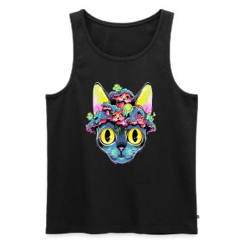 Trippy Psychedelic Festival EDM Rave - Männer Premium Bio Tank Top - Schwarz - Vorne - Michal (187cm)