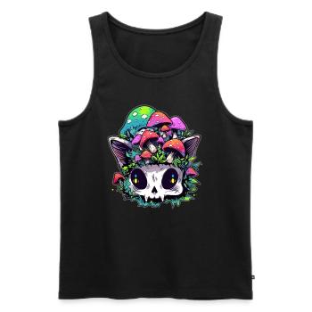 Fête du festival EDM aux champignons psychédéliques - Débardeur bio Premium Homme - noir - Devant - Michal (187cm)