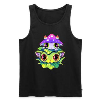 Electronic Music Rave Trippy Psychedelic Art EDM - Männer Premium Bio Tank Top - Schwarz - Vorne - Michal (187cm)