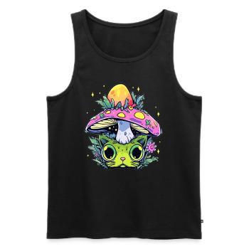 Trippy Psychedelic Mushroom EDM Party - Männer Premium Bio Tank Top - Schwarz - Vorne - Michal (187cm)