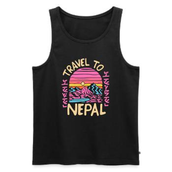 Hiker Nepalese Culture Lover Travel to Nepal - Männer Premium Bio Tank Top - Schwarz - Vorne - Michal (187cm)
