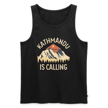 Annapurna Wanderer Retro Nepal Kathmandu - Männer Premium Bio Tank Top - Schwarz - Vorne - Michal (187cm)