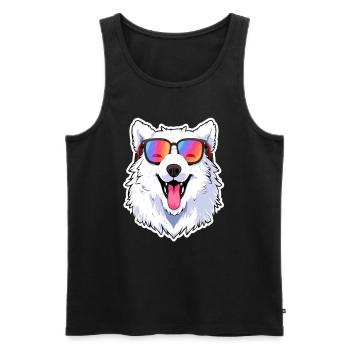 Samoyed Dog Lover Dog Groomer - Men's Premium Organic Tank Top - black - Front - Michal (187cm)