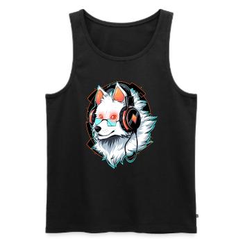 Party Samoyed DJ Electronic Music Festival - Männer Premium Bio Tank Top - Schwarz - Vorne - Michal (187cm)