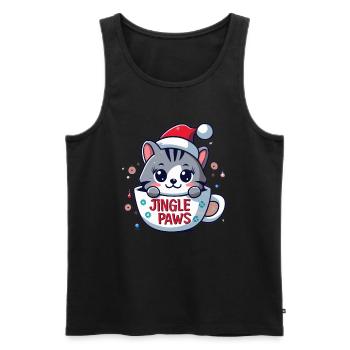 Fête de Noël mignonne Jingle Paws - Débardeur bio Premium Homme - noir - Devant - Michal (187cm)